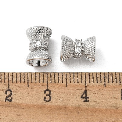 Brass Micro Pave Cubic Zirconia Beads KK-U052-22P-1