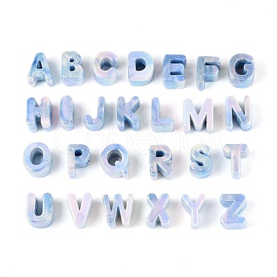 Rainbow Iridescent Opaque Acrylic Beads OACR-P010-22B-01-1