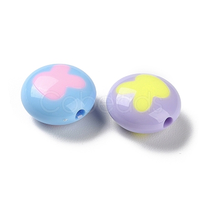 Two Tone Opaque Acrylic Beads SACR-I005-10A-1