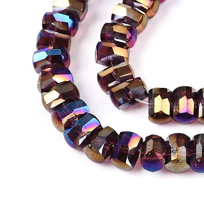 Electroplate Transparent Glass Beads Strands EGLA-N022-09A-B01-1