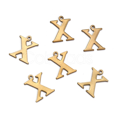 304 Stainless Steel Alphabet Charms STAS-H122-X-AB-1