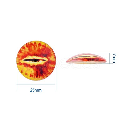 Eye Printed Glass Cabochons GGLA-BT0001-01-1