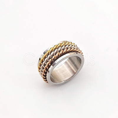 Retro Rotatable 304 Stainless Steel Finger Rings FS-WG84C22-39-1