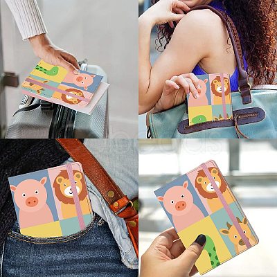 Rectangle Leather Travel Passport Wallet Cover AJEW-WH20038-002-1