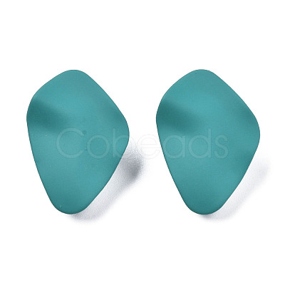 Spray Painted Iron Stud Earring Findings IFIN-N008-020C-1