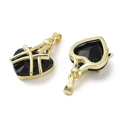 Golden Brass Glass Pendants KK-R161-01G-1