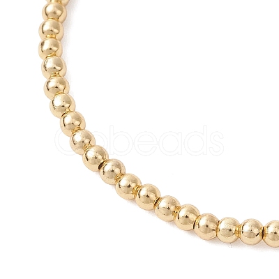 Brass Round Beads Stretch Bracelets BJEW-JB12933-1
