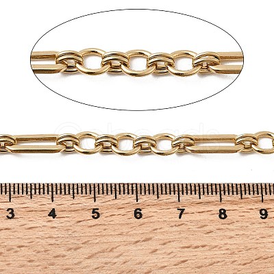 304 Stainless Steel Rectangle with Ring Link Chains CHS-Z007-21G-1