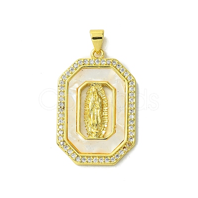 Real 18K Gold Plated Brass Micro Pave Cubic Zirconia Pendants KK-H472-14G-13-1