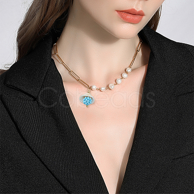 20Pcs 5 Colors Clam Shell & Glass Seed Beaded Pendants FIND-BBC0004-23-1