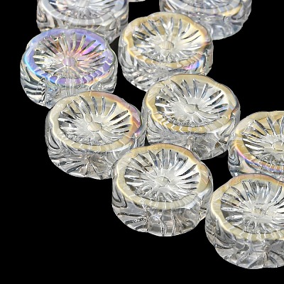 AB Color Plated Electroplate Glass Transparent Beads Strands X-EGLA-G037-10A-AB02-1