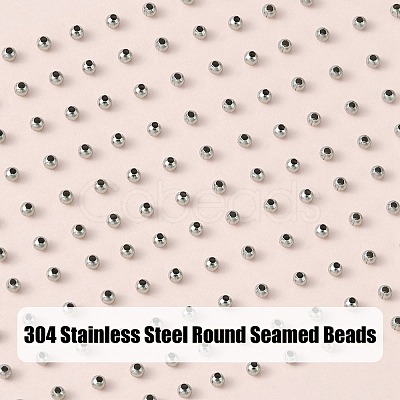 304 Stainless Steel Round Seamed Beads STAS-YW0001-84-1