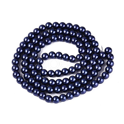 Baking Paint Pearlized Glass Pearl Round Bead Strands HY-Q330-8mm-82-1
