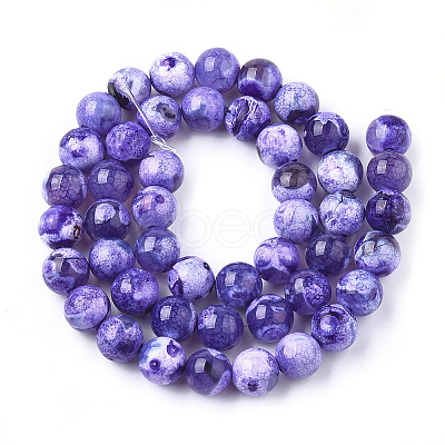 Natural Fire Crackle Agate Beads Strands X-G-S346-8mm-20-1
