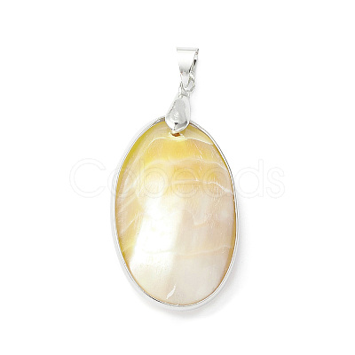 Natural Sea Shell Pendants SHEL-F005-04P-1