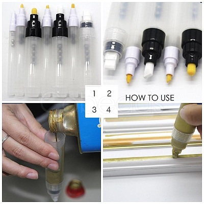 Plastic Refillable oil paint Pen Brush DIY-H137-01A-1