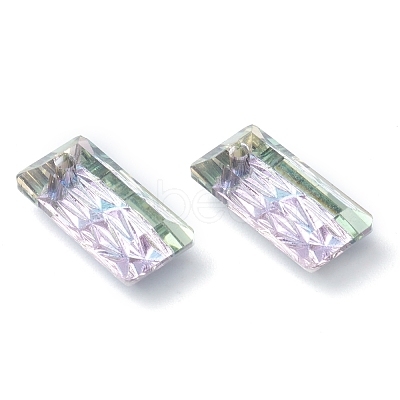 Embossed Glass Rhinestone Pendants GLAA-J101-07A-001VL-1