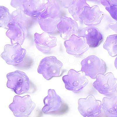 Transparent Two Tone Spray Painted Glass Beads GLAA-Q089-002B-004-1