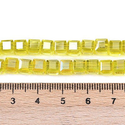 Electroplate Transparent Glass Beads Strands EGLA-B011-07A-AB01-1