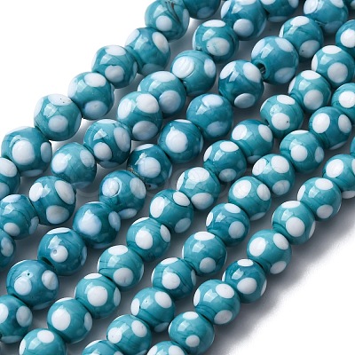 Handmade Lampwork Beads LAMP-D002-6mm-01E-1
