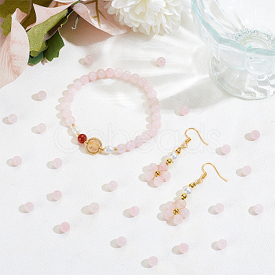 Natural Rose Quartz Beads Strands G-OC0001-02-6mm-1
