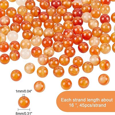 Nbeads 3 Strands Natural Carnelian Beads Strands G-NB0002-83-1