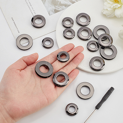 18Pcs 3 Style Alloy Grommet Eyelet Findings FIND-WR0006-18B-1