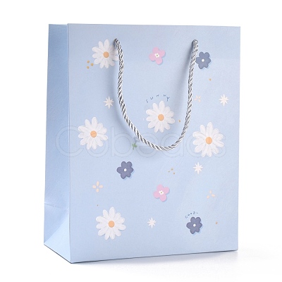 Rectangle with Flower Pattern Paper Bags CARB-F008-01D-1