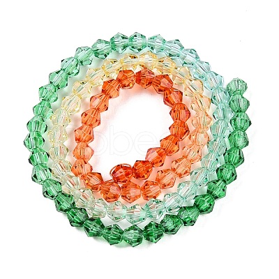 Gradient Color Baking Paint Glass Bead Strands LS-DGLA-A039-T6mm-A013-1