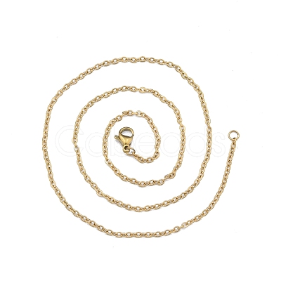 304 Stainless Steel Cable Chains Necklace for Men Women NJEW-N050-A02-G20-1