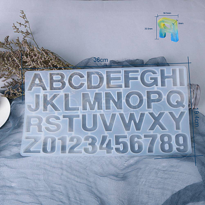 Number and Letter Design DIY Silicone Molds AJEW-P042-03-1