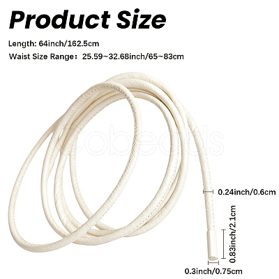 Round PU Leather Cord Tie Knot Belts for Dress DIY-WH20007-802A-01-1