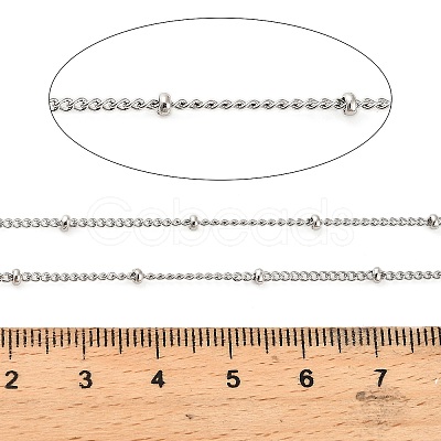 304 Stainless Steel Rondelle Beaded Satellite Chains CHS-G040-03P-1