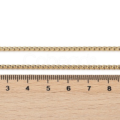 PVD Vacuum Plating 304 Stainless Steel Box Chain Necklaces NJEW-P244-01G-1
