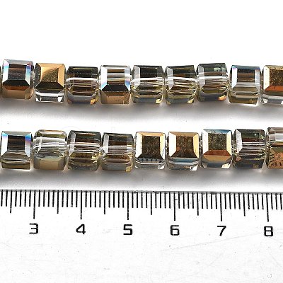 Electroplate Glass Beads Strands EGLA-H108-01A-HP02-1