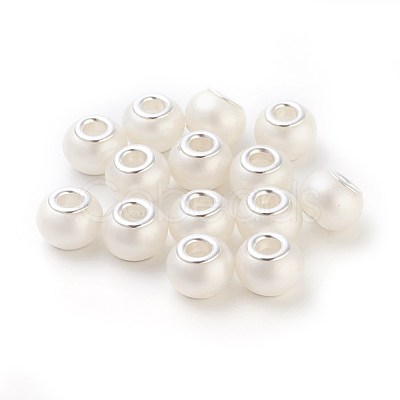 Spray Painted Glass European Beads GPDL-J010-23S-1