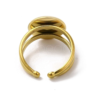 Ion Plating(IP) 304 Stainless Steel Cuff Ring Settings X-STAS-E202-02C-G-1