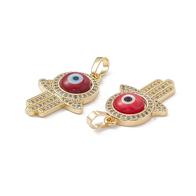 Rack Plating Eco-friendly Brass Micro Pave Clear Cubic Zirconia Pendants LAMP-G157-02G-1