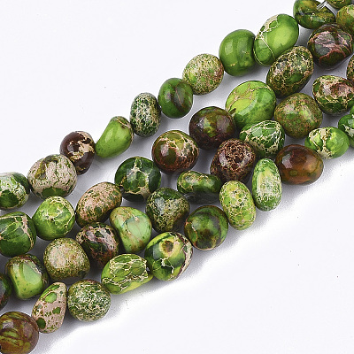 Natural Imperial Jasper Beads Strands X-G-S355-09A-1