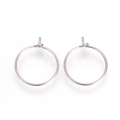 Tarnish Resistant 304 Stainless Steel Hoop Earrings STAS-R071-31-1