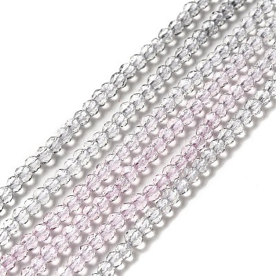 Transparent Gradient Color Glass Beads Strands GLAA-H021-01B-12-1