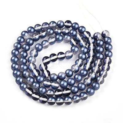Baking Paint Transparent Glass Beads Strands DGLA-N011-8mm-08-1