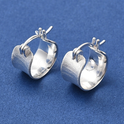 Sterling Silver Plain Thick Hoop Earrings for Women EJEW-D106-03S-1