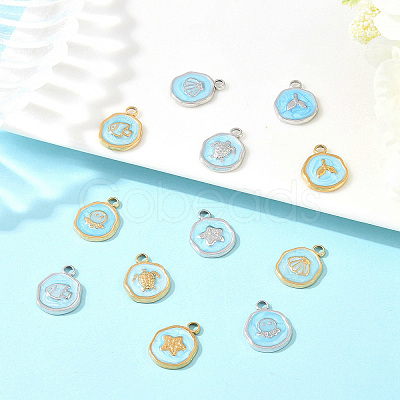 6Pcs 6 Styles 304 Stainless Steel Pendants STAS-YW0011-12G-1