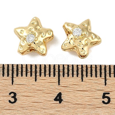 Brass Micro Pave Cubic Zirconia Beads KK-P283-20G-1