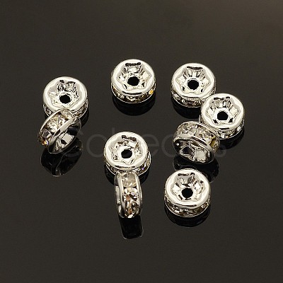 Brass Rhinestone Spacer Beads X-RB-A014-Z6mm-01S-NF-1