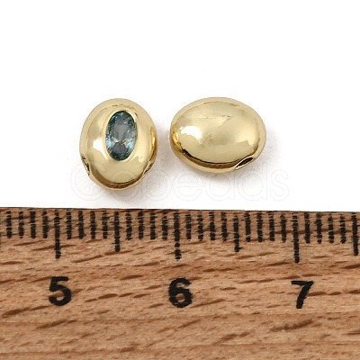 Brass Pave Cubic Zirconia Beads CU-CBA7D12-01G-01-1