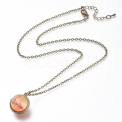 Glass Pendant Necklace NJEW-D281-C-10AB-1