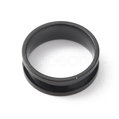 201 Stainless Steel Grooved Finger Ring RJEW-WH0004-32F-EB-1