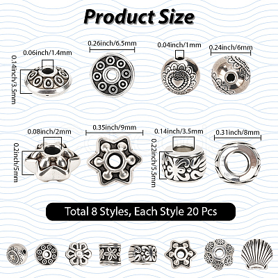 160Pcs 8 Styles DIY Jewelry Makings Finding Kits DIY-SC0030-57-1